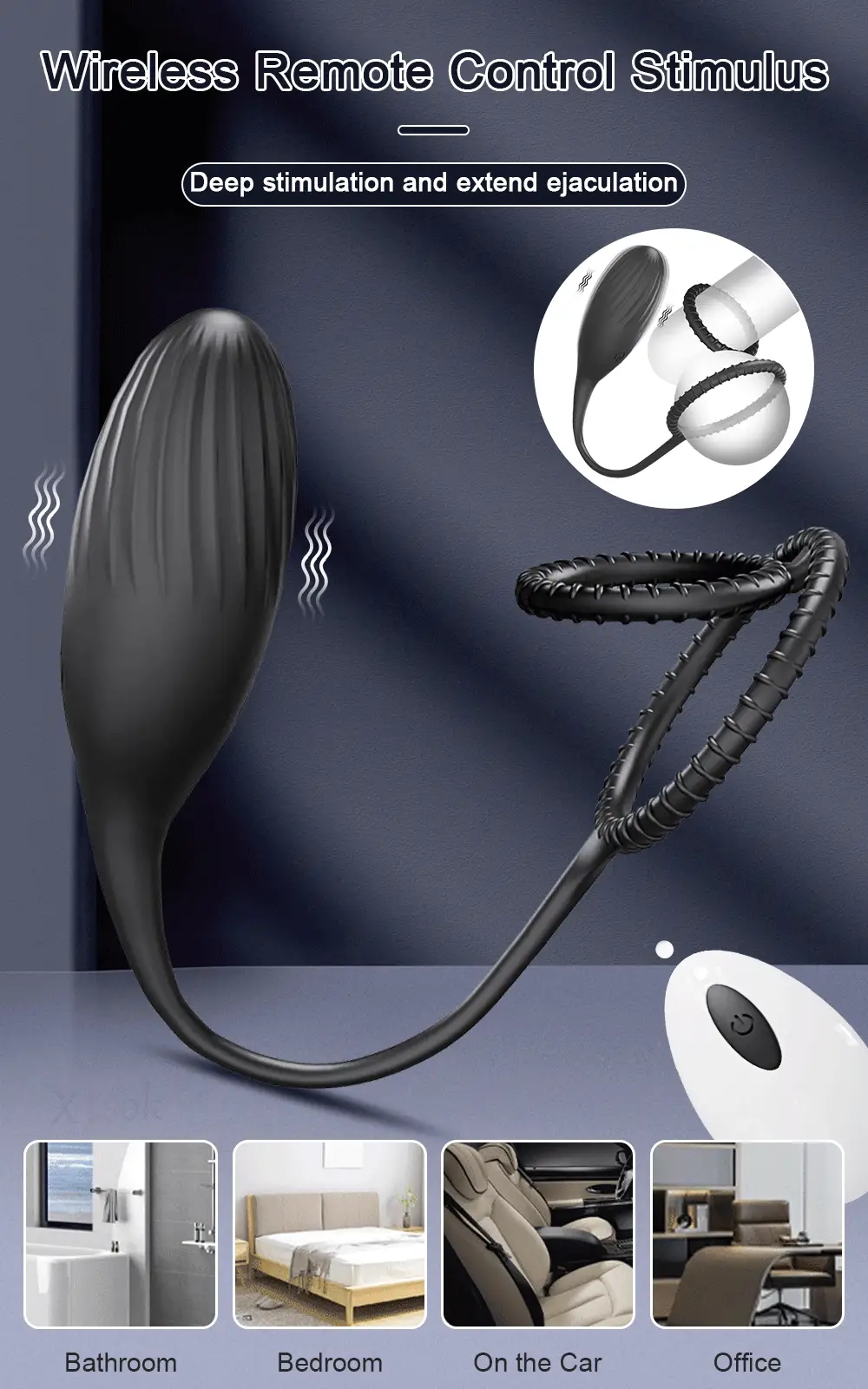 ALWUP cock ring with prostate massager - anel peniano vibratório recarregável com estimulador anal e controle remoto sem fio