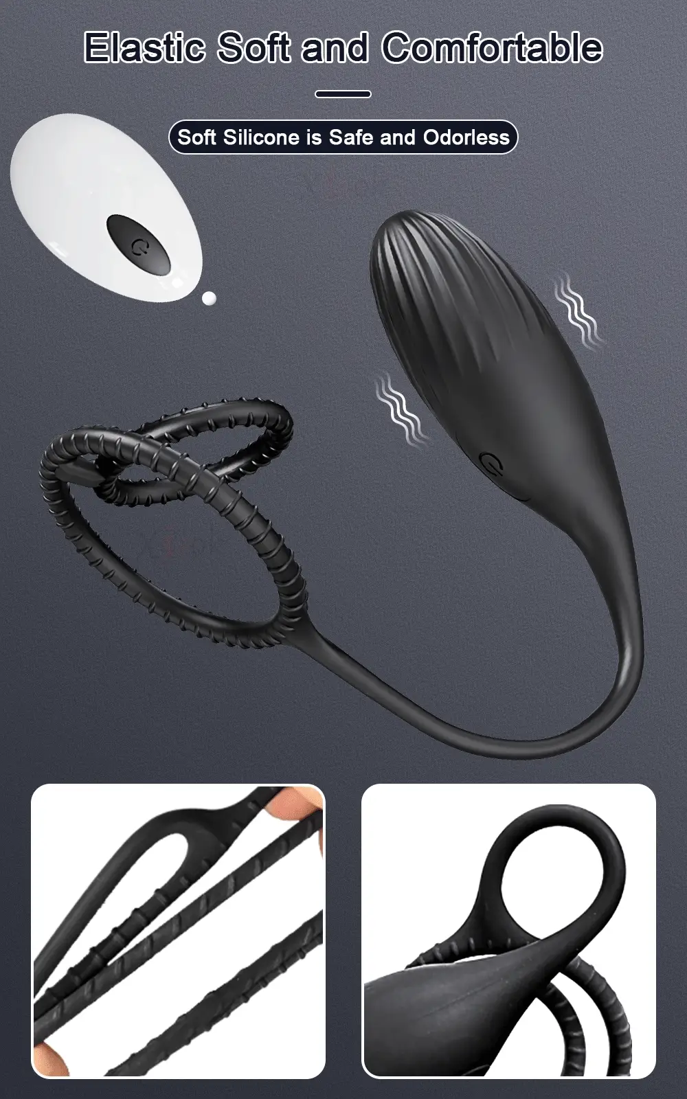 ALWUP cock ring with prostate massager - anel peniano vibratório recarregável com estimulador anal e controle remoto sem fio