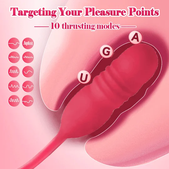 Big Mouth Rose Tongue Vibrator With Thrusting Dildo - Vibrador de clitóris formato de Boca e Vai e vem
