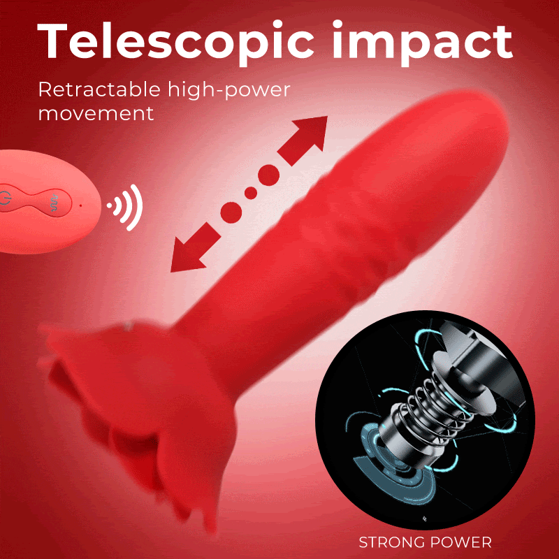 Rose Anal Plug Remote Control Thrusting